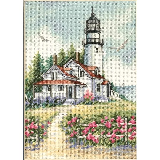Image 1 of Dimensions Scenic Lighthouse Cross Stitch Kit