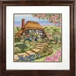 Image 1 of Anchor Rose Cottage Cross Stitch Kit