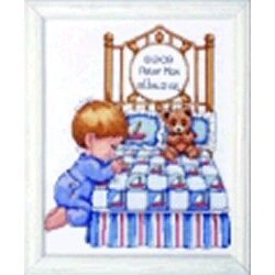 Design Works Crafts Bedtime Prayer Boy Sampler Birth Sampler Cross Stitch Kit
