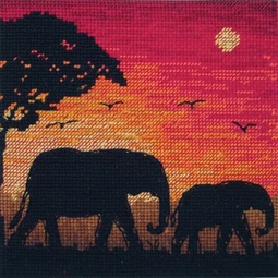 Maia Elephant Silhouette Cross Stitch Kit