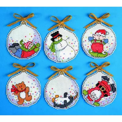 Design Works Crafts Christmas Bubbles Cross Stitch Ornament Kit 4 