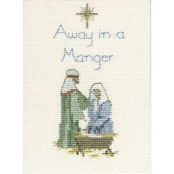 Derwentwater Designs Away in a Manger Christmas Card Making Christmas Cross Stitch Kit