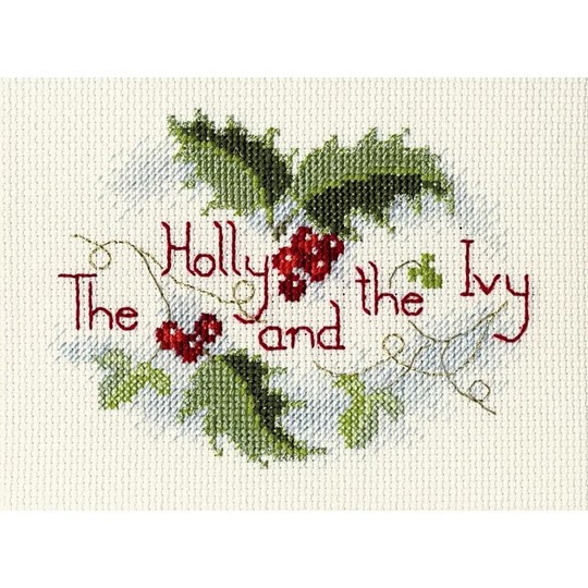 Image 1 of Derwentwater Designs The Holly and the Ivy Christmas Card Making Christmas Cross Stitch Kit