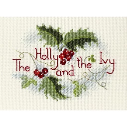 Derwentwater Designs The Holly and the Ivy Christmas Card Making Christmas Cross Stitch Kit