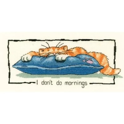 Image 1 of Heritage I Don't do Mornings - Evenweave Cross Stitch Kit