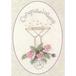 Derwentwater Designs Roses and Champagne Wedding Sampler Cross Stitch Kit