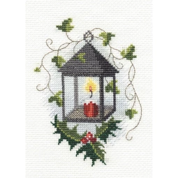 Derwentwater Designs Lantern Christmas Card Making Christmas Cross Stitch Kit