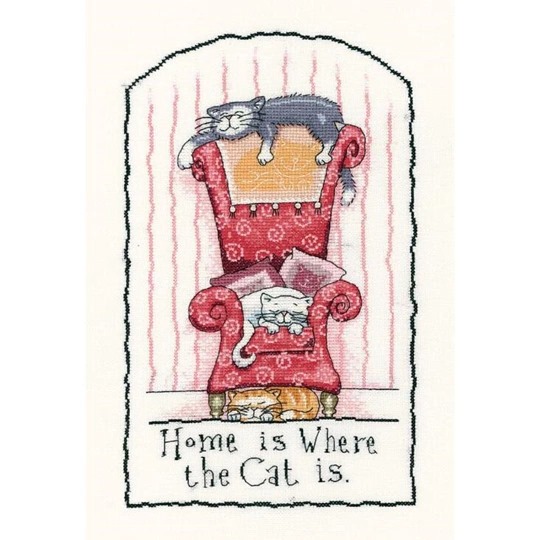 Image 1 of Heritage Home is Where the Cat is - Evenweave Cross Stitch Kit