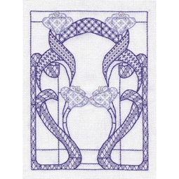 Holbein Embroideries Art Nouveau Window Blue Embroidery Kit