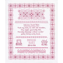 Holbein Embroideries Welcome Sweet Babe Birth Sampler Cross stitch
