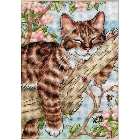 Image 1 of Dimensions Napping Kitten Cross Stitch