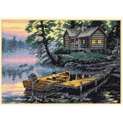 Image 1 of Dimensions Morning Lake Cross Stitch Kit