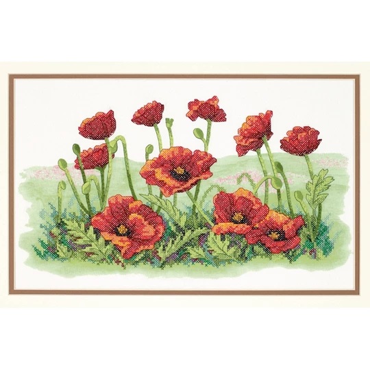 Image 1 of Dimensions Field of Poppies Cross Stitch Kit