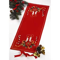 Permin Candles Table Runner Christmas Cross Stitch Kit