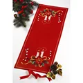 Image of Permin Candles Table Runner Christmas Cross Stitch Kit