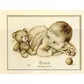 Image of Vervaco Baby with Teddy Birth Record Cross Stitch Kit