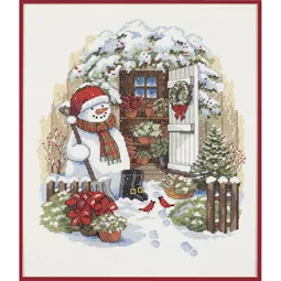 Dimensions Garden Shed Snowman Christmas Cross Stitch Kit