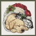 Image of Dimensions Christmas Morning Pets Cross Stitch Kit