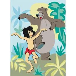DMC Mowgli and Baloo Dancing Cross stitch Canvas