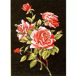 Margot Roses on Black Tapestry Canvas