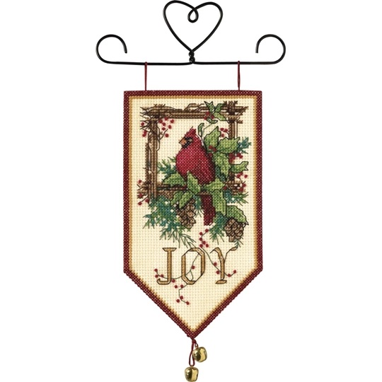 Image 1 of Dimensions Cardinal Joy Banner Christmas Cross Stitch Kit