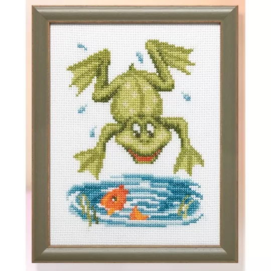 Image 1 of Pako Frog and Goldfish Cross Stitch Kit