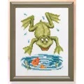 Image of Pako Frog and Goldfish Cross Stitch Kit
