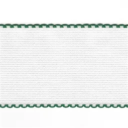 Zweigart 14 count Aida Band 50mm - White/Green Fabric