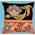 Image of Glorafilia Persian Flowers in Black and Red Tapestry Kit