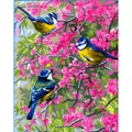 Image of Royal Paris Bluetits in Blossoms Tapestry Canvas