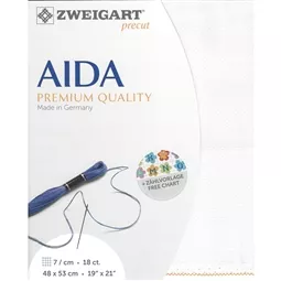 Zweigart 18 Count Aida Pre-Cut - White Fabric