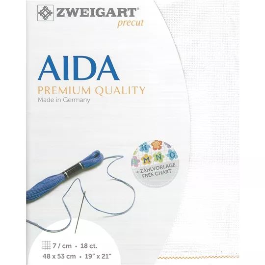Zweigart 18 Count Aida Pre-Cut - Antique White Fabric