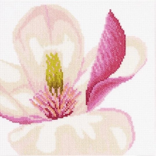 Image 1 of Lanarte Magnolia Flower - Aida Cross Stitch Kit