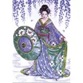 Image of Design Works Crafts Blue Geisha Cross Stitch Kit