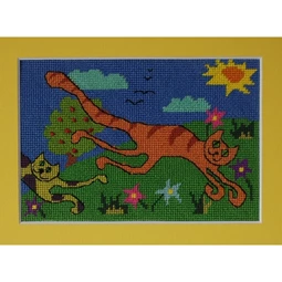Rose Green Designs Leaping Cats Tapestry Kit