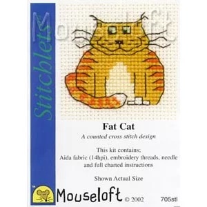 Image 1 of Mouseloft Fat Cat Cross Stitch Kit