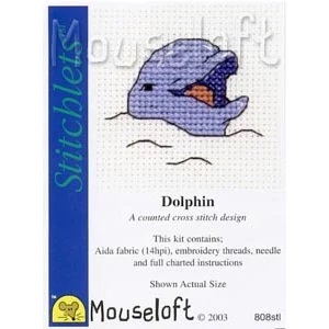 Image 1 of Mouseloft Smiling Dolphin Cross Stitch Kit