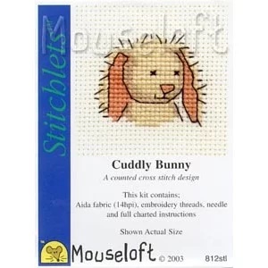 Image 1 of Mouseloft Cuddly Bunny Cross Stitch Kit