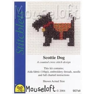 Image 1 of Mouseloft Scottie Dog Cross Stitch Kit