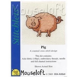 Image 1 of Mouseloft Pig Cross Stitch Kit
