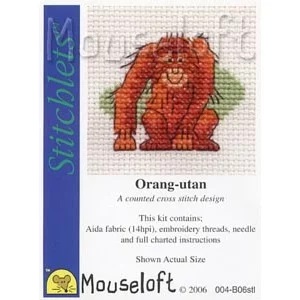 Image 1 of Mouseloft Orang-utan Cross Stitch Kit