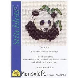 Image 1 of Mouseloft Panda Cross Stitch Kit