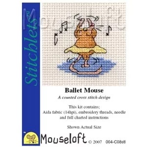 Image 1 of Mouseloft Ballet Mouse Cross Stitch Kit