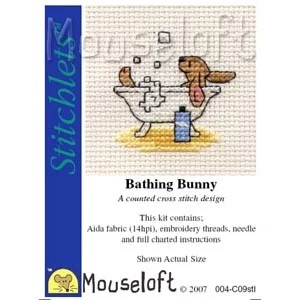 Image 1 of Mouseloft Bathing Bunny Cross Stitch Kit