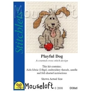 Image 1 of Mouseloft Playful Dog Cross Stitch Kit