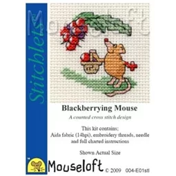 Mouseloft Blackberry Mouse Cross Stitch Kit