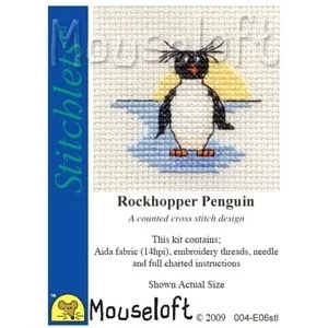 Image 1 of Mouseloft Rockhopper Penguin Cross Stitch Kit