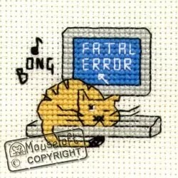 Image 1 of Mouseloft Fatal Error Cross Stitch Kit