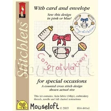 Image 1 of Mouseloft Congratulations Cross Stitch Kit