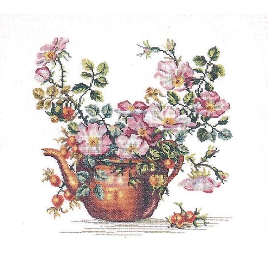 Image 1 of Eva Rosenstand Kettle and Flowers Cross Stitch Kit